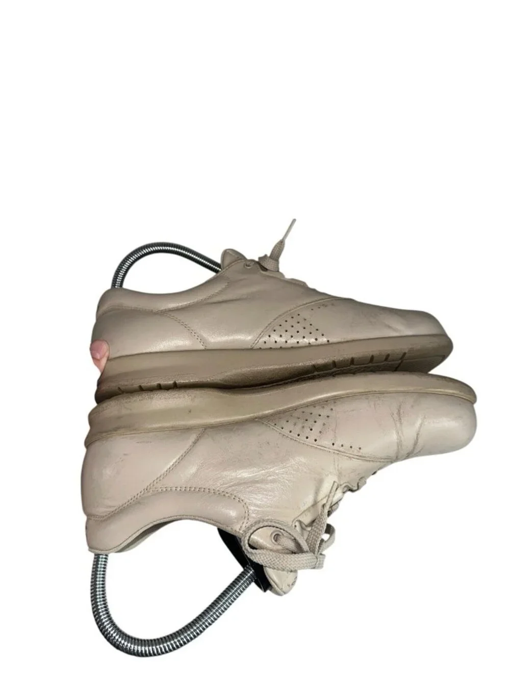 SAS Shoes Women's 8.5 S Free Time Leather Lace Up Walking Sneakers Bone Beige